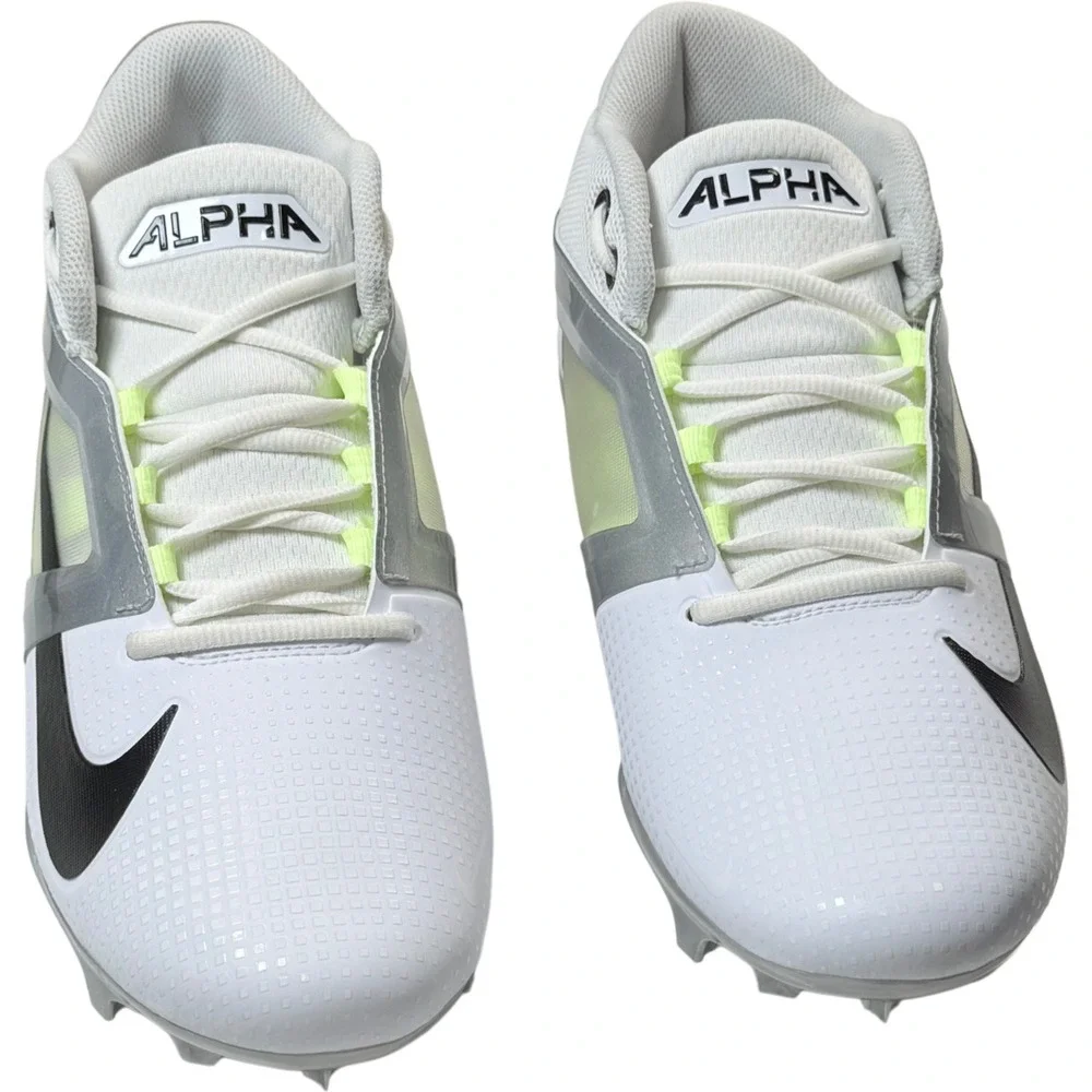 Nike Alpha‎ Menace 4 Pro Cleats  - NEW Mens 12 White / Black / Volt - #47708-OF